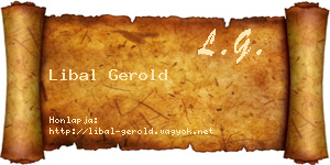 Libal Gerold névjegykártya